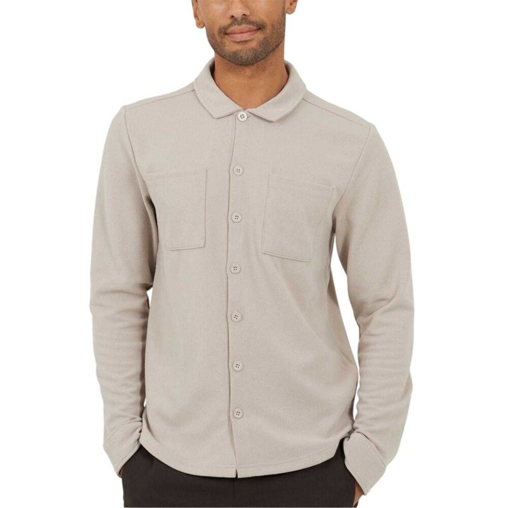 Brave Soul Mens Long-Sleeved Shirt / Light Sand